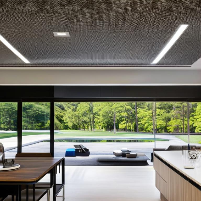 The image showcases the sleek and modern design of the 2024 Bespoke AI Air Conditioner Infinite Line by Samsung Electronics. The focus is on the innovative AI camera feature for food management, the radar sensor for energy efficiency, and the seamless integration with smart home devices for enhanced user convenience.