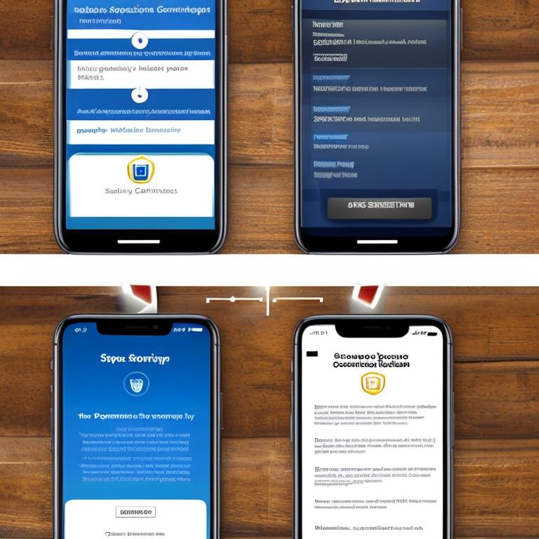 An illustration showing a secure online registration process for a mobile phone, highlighting the verification steps and information security measures. The image includes visuals of a user entering personal information, a two-step authentication process, and a secure connection between the user and the mobile phone service provider.